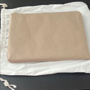 Pottery Barn Tan Leather Cosmetic Bag